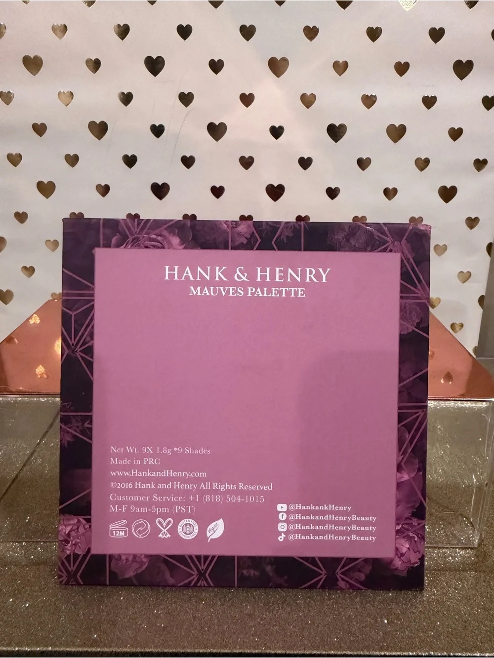 Hank & Henry Mauves 9-Shade Eyeshadow Palette Pink Purple Neutral Makeup